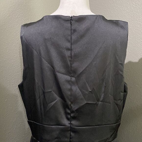 CONNECTED APPAREL SLEEVELESS BEADED TIERED Satin DRESS - Picture 7 of 12